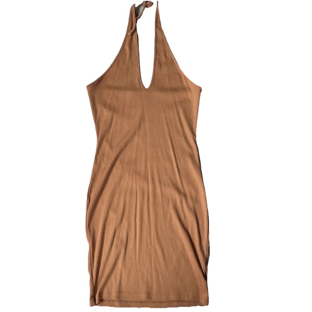 Women's Sleeveless Convertible Knit Bodycon Dress Wild‎ Fable Cognac Size Medium